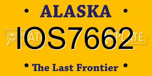 IOS7662 Alaska License Plate