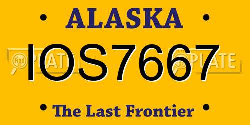 IOS7667 Alaska License Plate