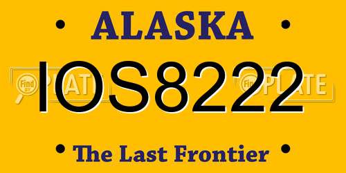 IOS8222 Alaska License Plate