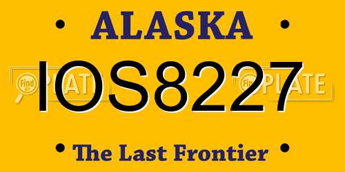 IOS8227 Alaska License Plate