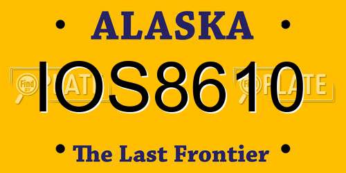 IOS8610 Alaska License Plate