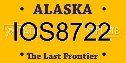 IOS8722 Alaska License Plate