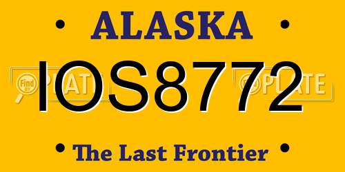 IOS8772 Alaska License Plate