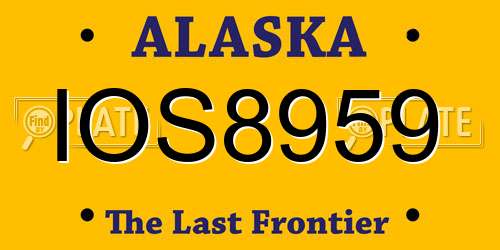 IOS8959 Alaska License Plate