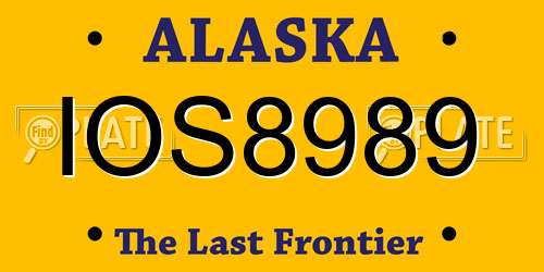 IOS8989 Alaska License Plate