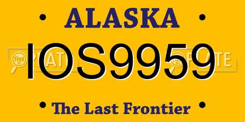 IOS9959 Alaska License Plate