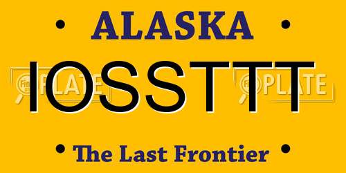 IOSSTTT Alaska License Plate