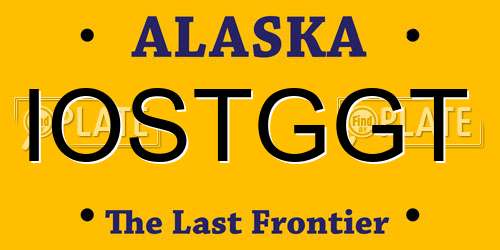 IOSTGGT Alaska License Plate