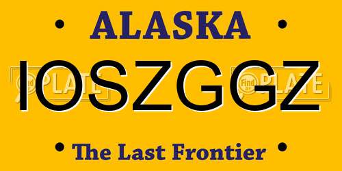 IOSZGGZ Alaska License Plate