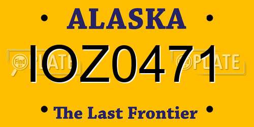 IOZ0471 Alaska License Plate