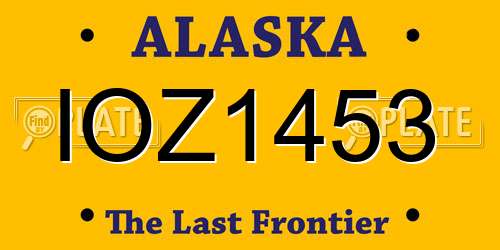 IOZ1453 Alaska License Plate