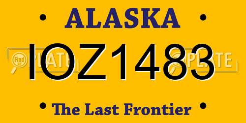 IOZ1483 Alaska License Plate