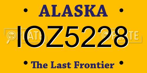 IOZ5228 Alaska License Plate