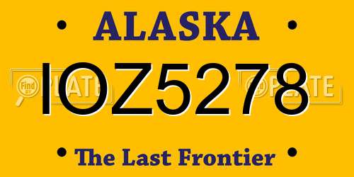 IOZ5278 Alaska License Plate