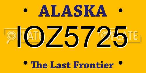 IOZ5725 Alaska License Plate