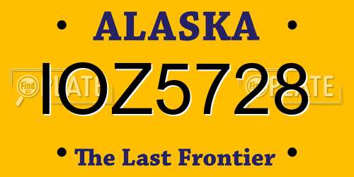 IOZ5728 Alaska License Plate