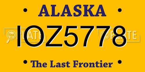 IOZ5778 Alaska License Plate