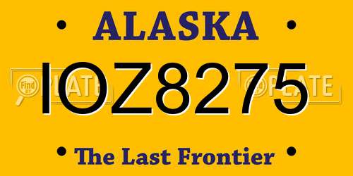 IOZ8275 Alaska License Plate