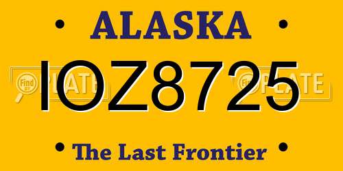 IOZ8725 Alaska License Plate