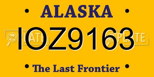 IOZ9163 Alaska License Plate