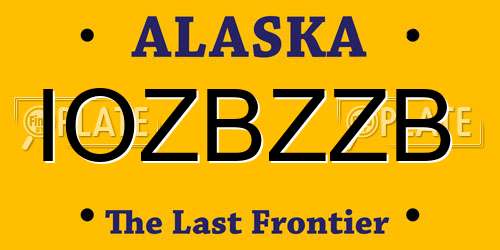 IOZBZZB Alaska License Plate