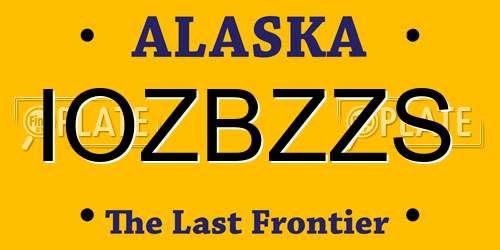 IOZBZZS Alaska License Plate
