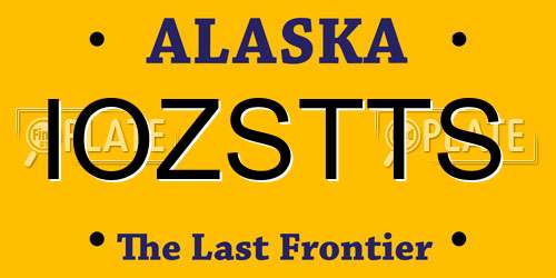 IOZSTTS Alaska License Plate