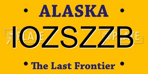 IOZSZZB Alaska License Plate