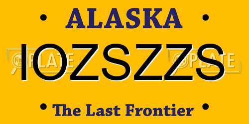 IOZSZZS Alaska License Plate