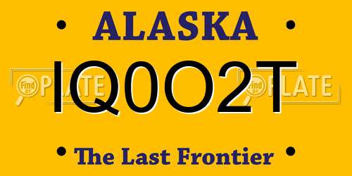 IQ0O2T Alaska License Plate