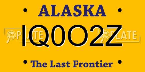 IQ0O2Z Alaska License Plate