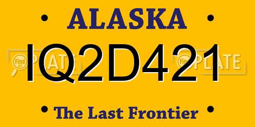 IQ2D421 Alaska License Plate