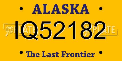 IQ52182 Alaska License Plate