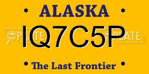 IQ7C5P Alaska License Plate