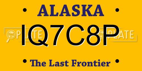 IQ7C8P Alaska License Plate