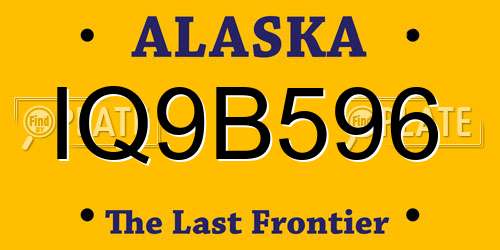 IQ9B596 Alaska License Plate