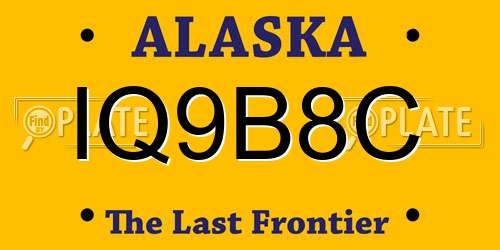 IQ9B8C Alaska License Plate