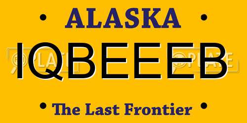IQBEEEB Alaska License Plate