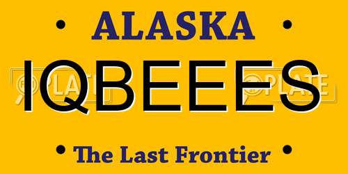 IQBEEES Alaska License Plate