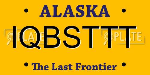 IQBSTTT Alaska License Plate