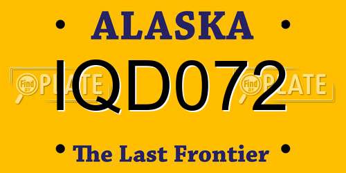 IQD072 Alaska License Plate