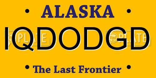 IQDODGD Alaska License Plate