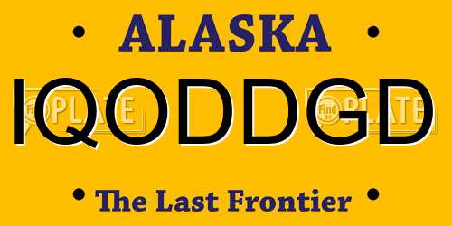 IQODDGD Alaska License Plate