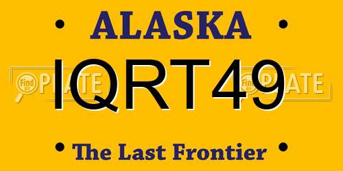IQRT49 Alaska License Plate