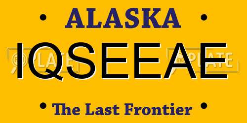 IQSEEAE Alaska License Plate