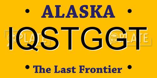 IQSTGGT Alaska License Plate