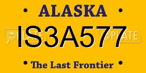 IS3A577 Alaska License Plate