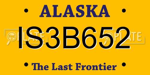 IS3B652 Alaska License Plate