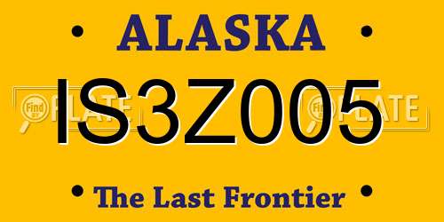 IS3Z005 Alaska License Plate