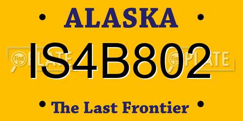 IS4B802 Alaska License Plate